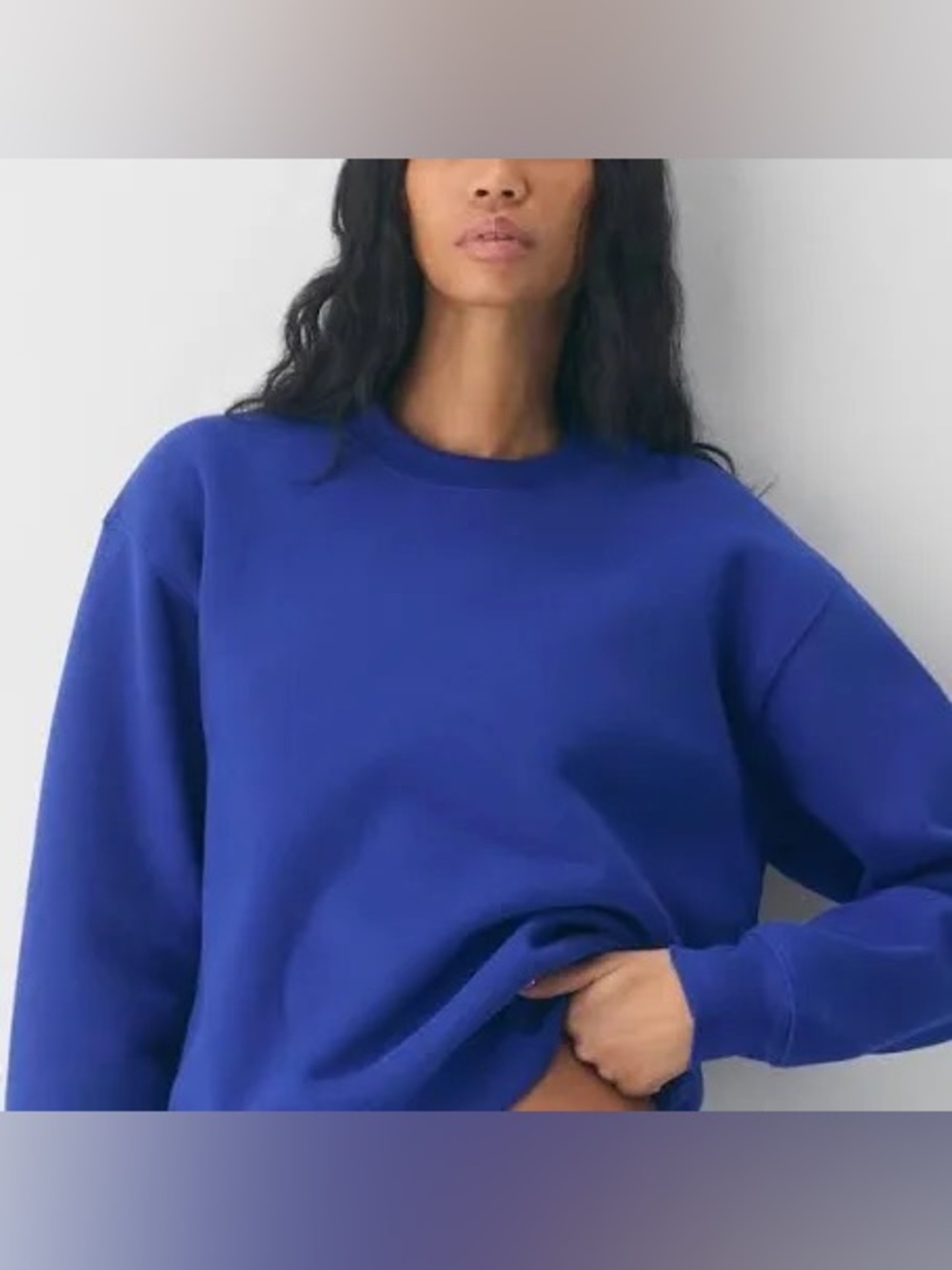 Aritzia Cozy Sweatfleece Crewneck in Royal Blue